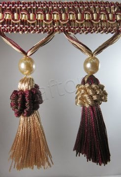 perde saçağı püsküllü rosa 07(v-9) sarı-bordo-çift renk 0135