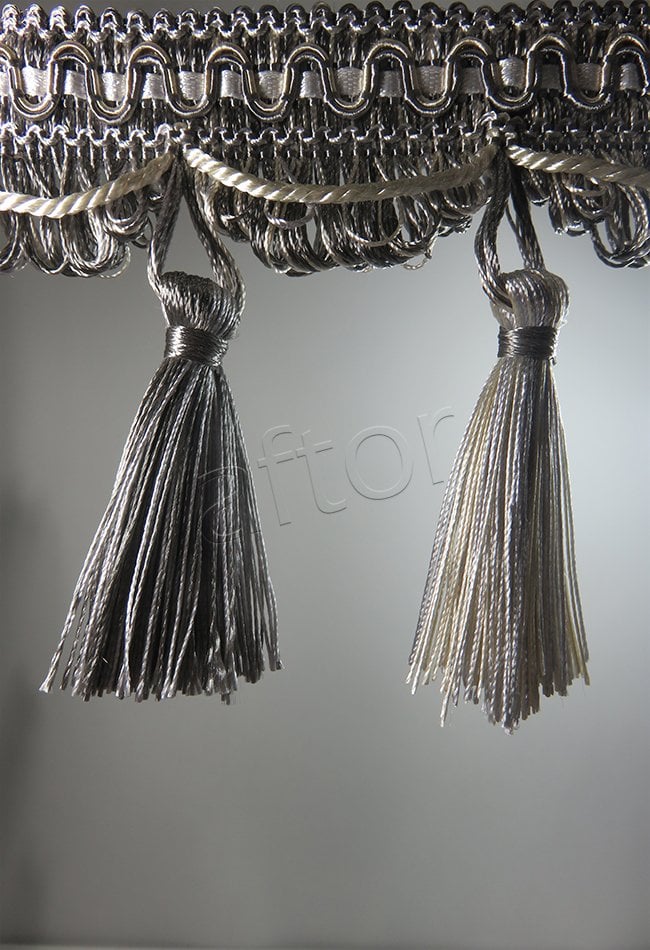 perde saçağı püsküllü rosa 01(v-6) gri-krem çift renk 0109