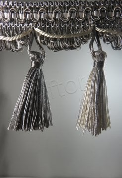 perde saçağı püsküllü rosa 01(v-6) gri-krem çift renk 0109