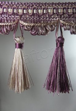 perde saçağı püsküllü rosa 01 (v-7) krem-mürdüm-çift renk 0111