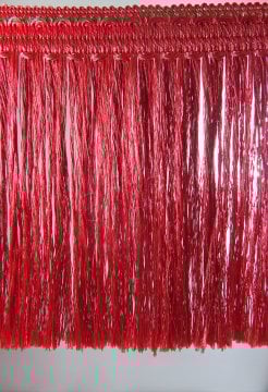 perde saçağı fırfırlı ip saçak kırmızı 0184