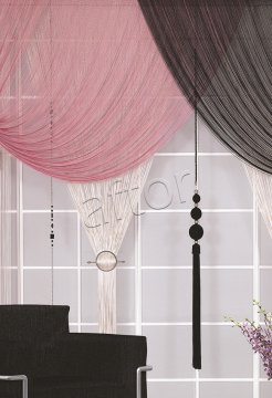 ip perde kruvaze ipi kalın zincir - simli Kruvaze Kalın Simli-006 Pembe-Gümüş