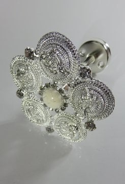 fon demiri renso swarovski taşlı gümüş - 8709 (r-4)