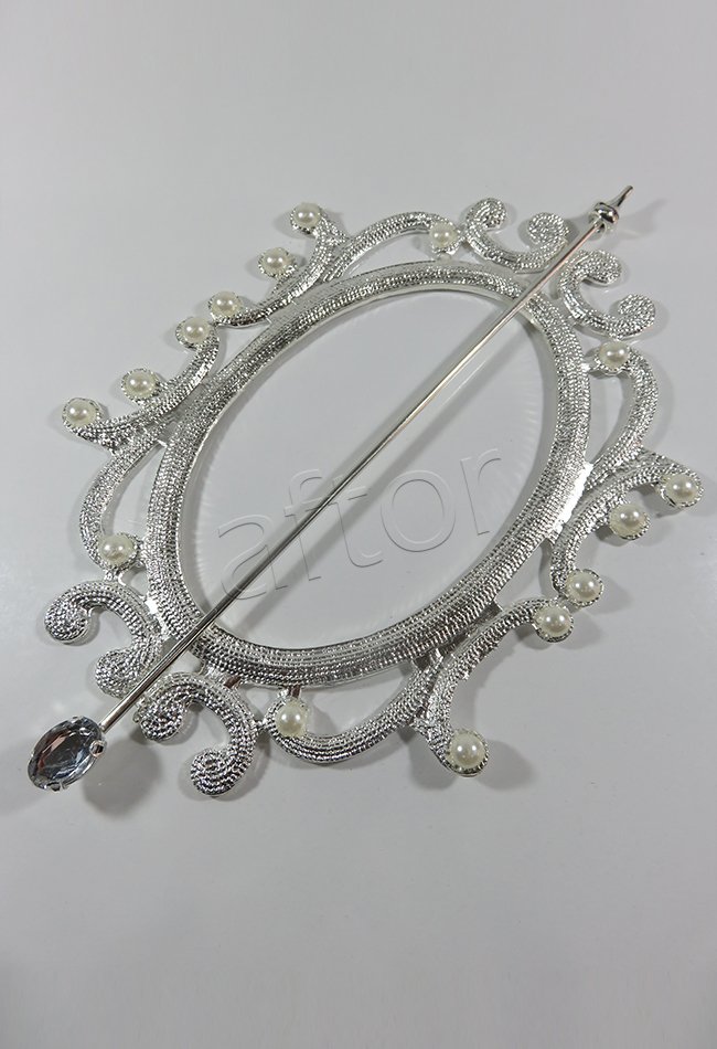 perde tokası demir swarovski taşlı gümüş - 8560 (a 14)