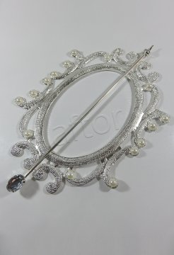 perde tokası demir swarovski taşlı gümüş - 8560 (a 14)
