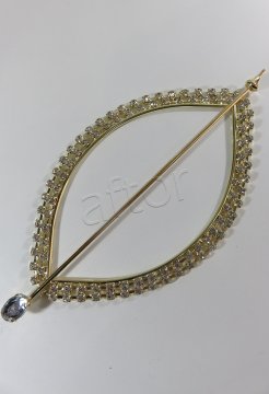 perde tokası demir swarovski taşlı altın - 8568 (a 17)