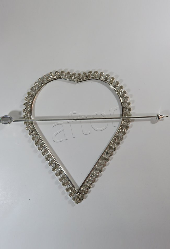 perde tokası demir swarovski taşlı gümüş - 8576 (a 18)
