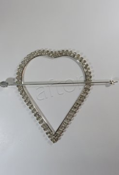 perde tokası demir swarovski taşlı gümüş - 8576 (a 18)