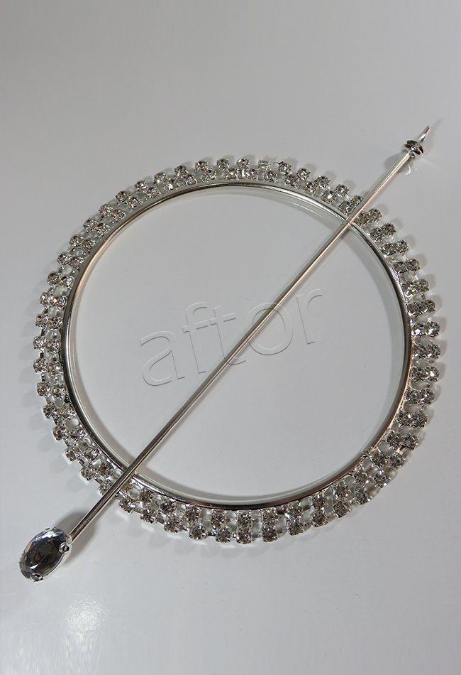 perde tokası demir swarovski taşlı gümüş - 8593 (a 16)
