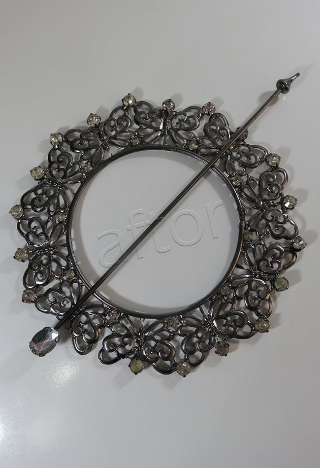 perde tokası demir swarovski taşlı füme - 8601 (a 19)