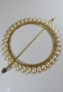 perde tokası demir swarovski taşlı altın - 8608 (a 10)