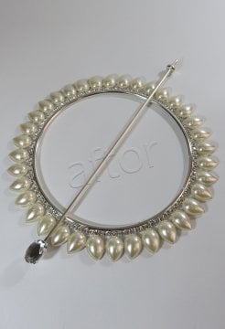 perde tokası demir swarovski taşlı gümüş - 8610 (a 10)