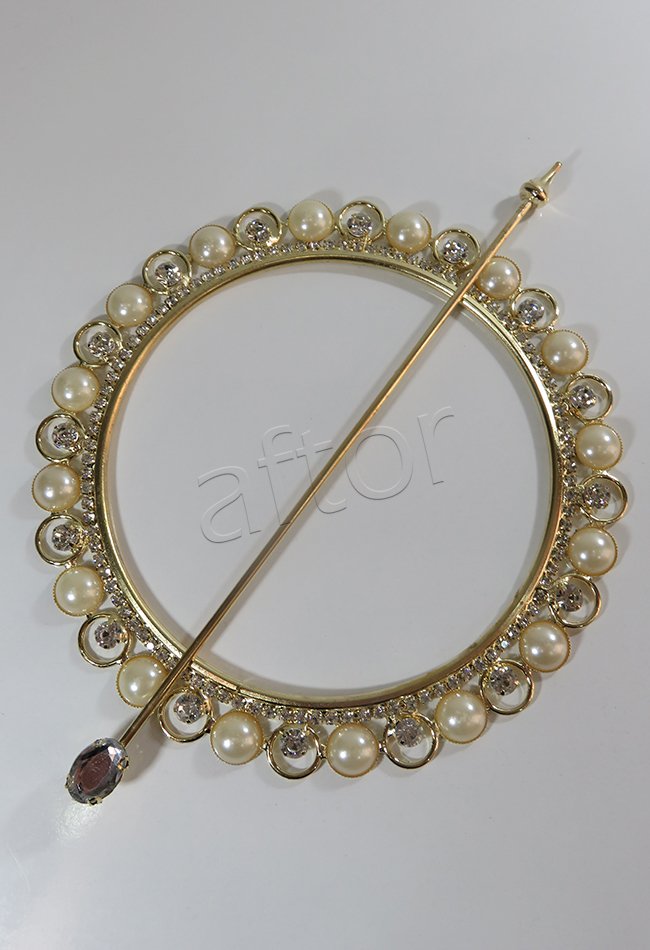 perde tokası demir swarovski taşlı altın - 8611 (a 9)
