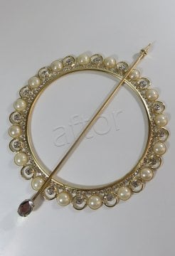 perde tokası demir swarovski taşlı altın - 8611 (a 9)