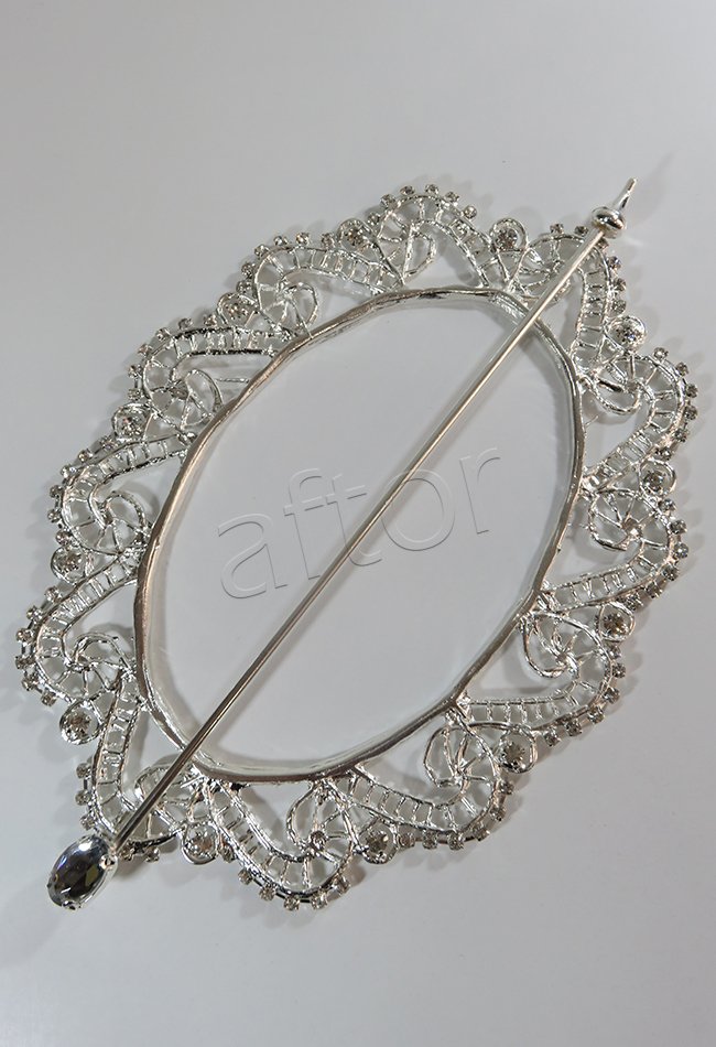 perde tokası demir swarovski taşlı gümüş - 8615 (a 7)