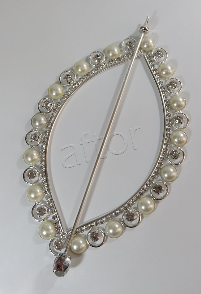 perde tokası demir swarovski taşlı gümüş - 8620 (a 8)