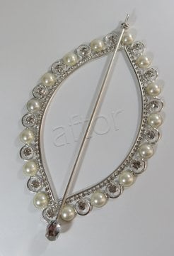 perde tokası demir swarovski taşlı gümüş - 8620 (a 8)