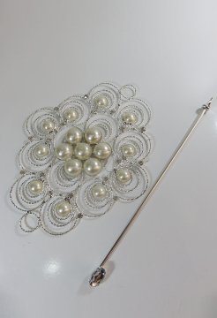 perde tokası demir swarovski taşlı gümüş - 8629 (a 3)