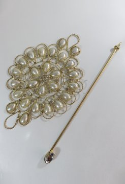 perde tokası demir swarovski taşlı altın - 8640 (a 6)