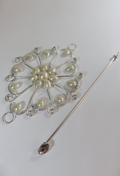 perde tokası demir swarovski taşlı gümüş - 8649 (a 1)