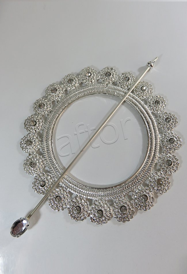 perde tokası demir swarovski taşlı gümüş - 8650 (a 11)