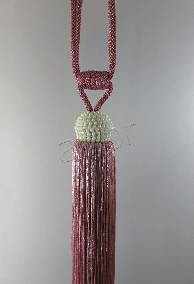 braçol perde fon bağı toplama incili gül kurusu (pudra)-0769