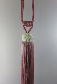 braçol perde fon bağı toplama incili gül kurusu (pudra)-0769