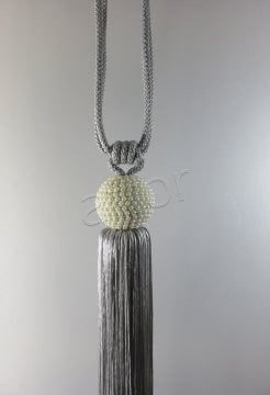 braçol perde fon bağı toplama incili gri -0771