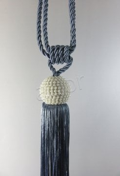 braçol perde fon bağı toplama incili indigo-0777