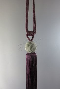 braçol perde fon bağı toplama incili mürdüm -0778