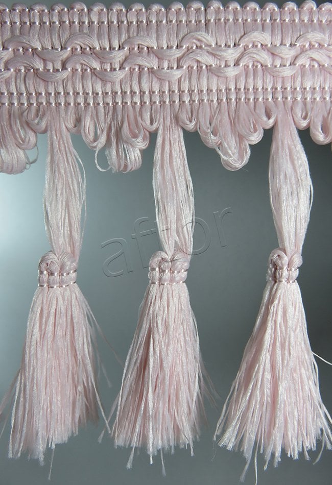 perde saçağı püsküllü toz pembe 0749