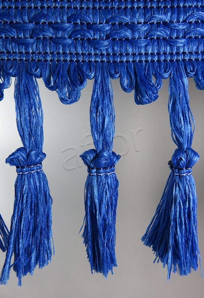 perde saçağı püsküllü lacivert parlement mavisi 0753