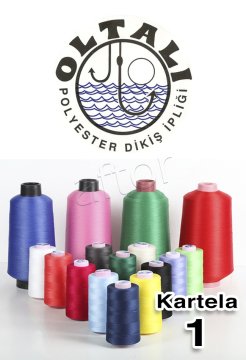 dikiş ip,ipi,ipliği renkli kesik elyaf polyester (5000 mt) kartela-1