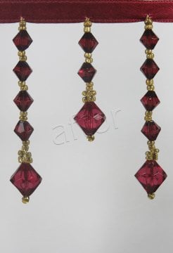 perde boncuğu af-04 topaç-bordo & sarı