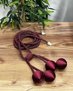 Kruvaze Perde Fon Bağı 4 Toplu Model - 17 No Bordo