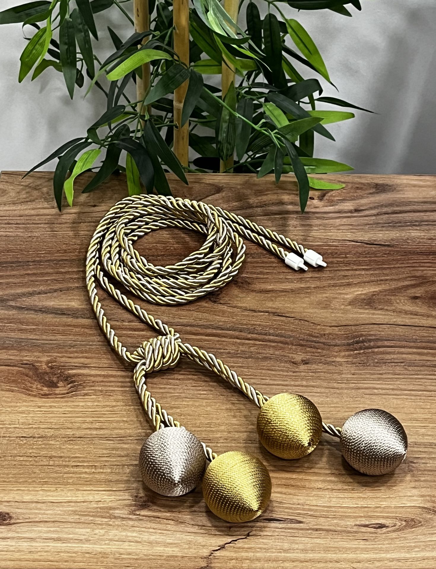 Kruvaze Perde Fon Bağı 4 Toplu Model - 44 No Vizon-Gold