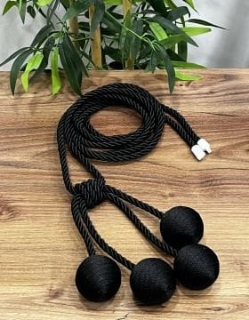Kruvaze Perde Fon Bağı 4 Toplu Model - 26 No Siyah