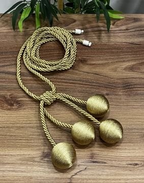 Kruvaze Perde Fon Bağı 4 Toplu Model - 19 No Gold