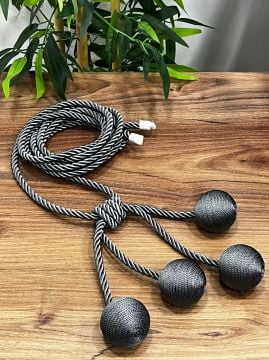 Kruvaze Perde Fon Bağı 4 Toplu Model - 08 No Antrasit