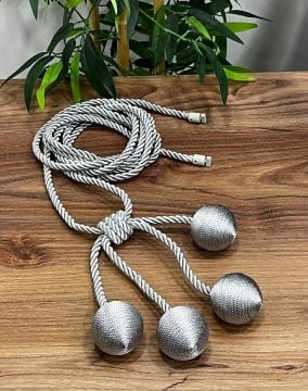 Kruvaze Perde Fon Bağı 4 Toplu Model - 07 No Açık Gri