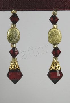 perde boncuğu af-38 kapaklı sarımsak-bordo & sarı