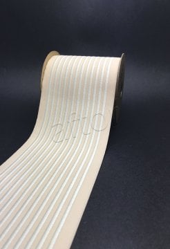bordür kurdela şerit jakarlı bordür(3.5 mt top) kumaş bordür 100175 V3 Pudra zemin üzerine Beyaz