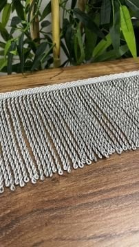 10 cm Zincir Bulyon Saçak (FDY)- GRİ RENK- 0222