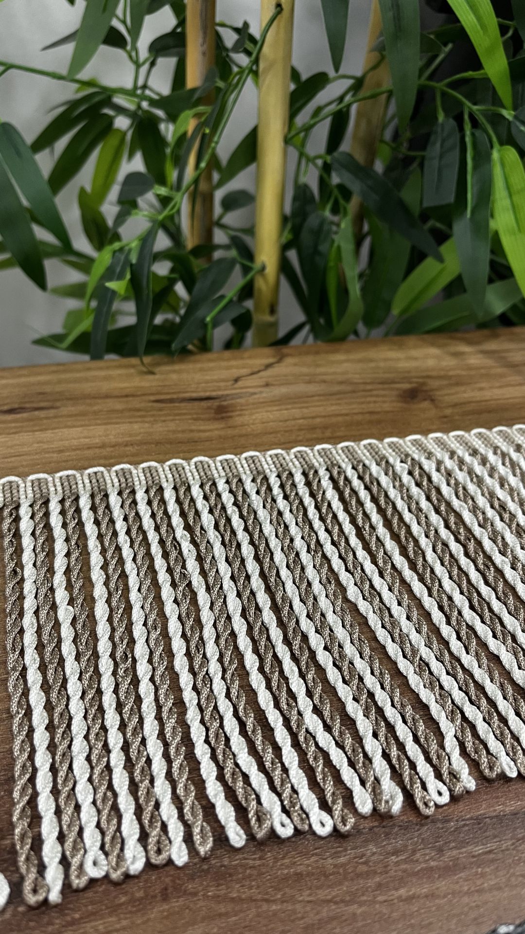 10 cm Zincir Bulyon Saçak (FDY)- VİZON-KREM ÇİFT RENK- 0228