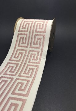 bordür kurdela şerit jakarlı bordür (3.5 mt top) kumaş bordür 100176 V5 Pembe