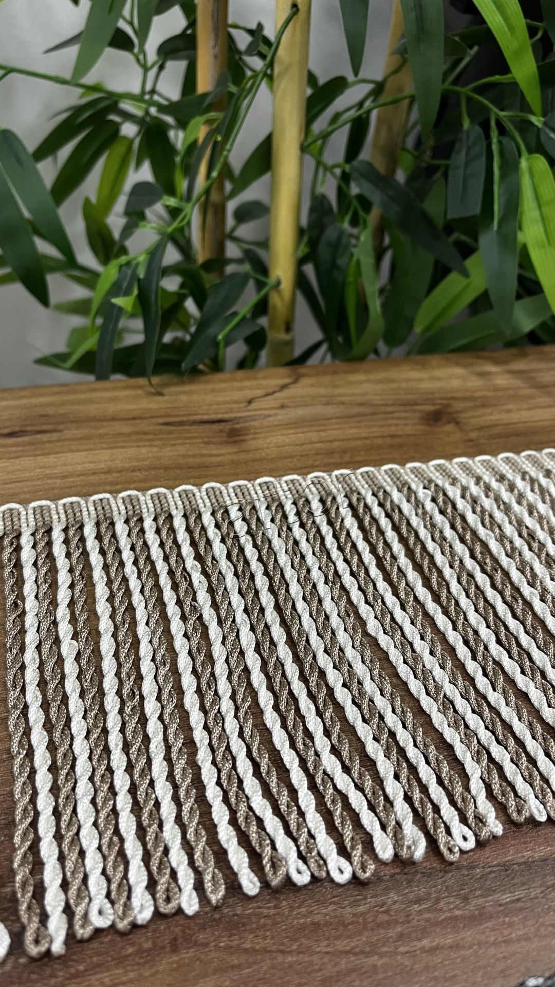 15 cm Zincir Bulyon Saçak (FDY)- VİZON-KREM ÇİFT RENK- 0230