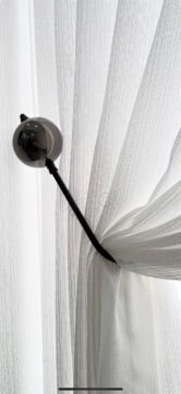 Metal Hayalet Kol Bağı- Kornişten Perde Toplama Aparatı- Parlak Antrasit Renk- 0103