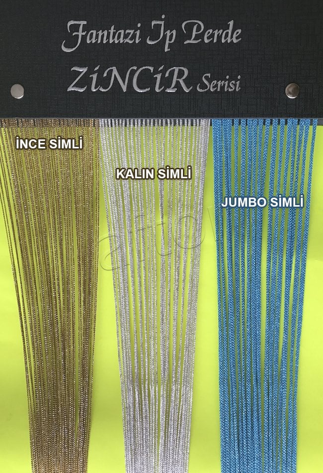 ip perde kalın zincir - simli