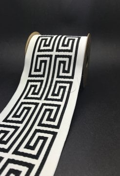 bordür kurdela şerit jakarlı bordür(3.5 mt top)  kumaş bordür 100176 V15 Siyah
