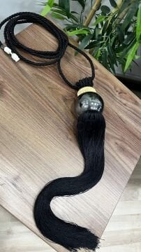 Parlak Metal Toplu Kornişten Perde Toplama Braçol - Siyah Renk - 0305